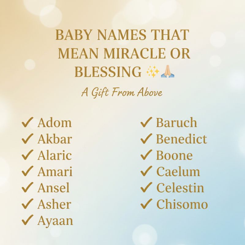 Spiritual baby names associated with miracles and blessings