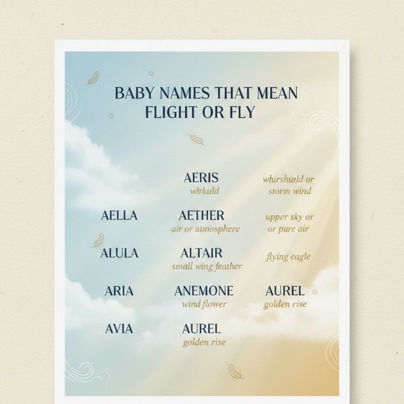 Baby names inspired by nature, wind, birds, and the sky above.