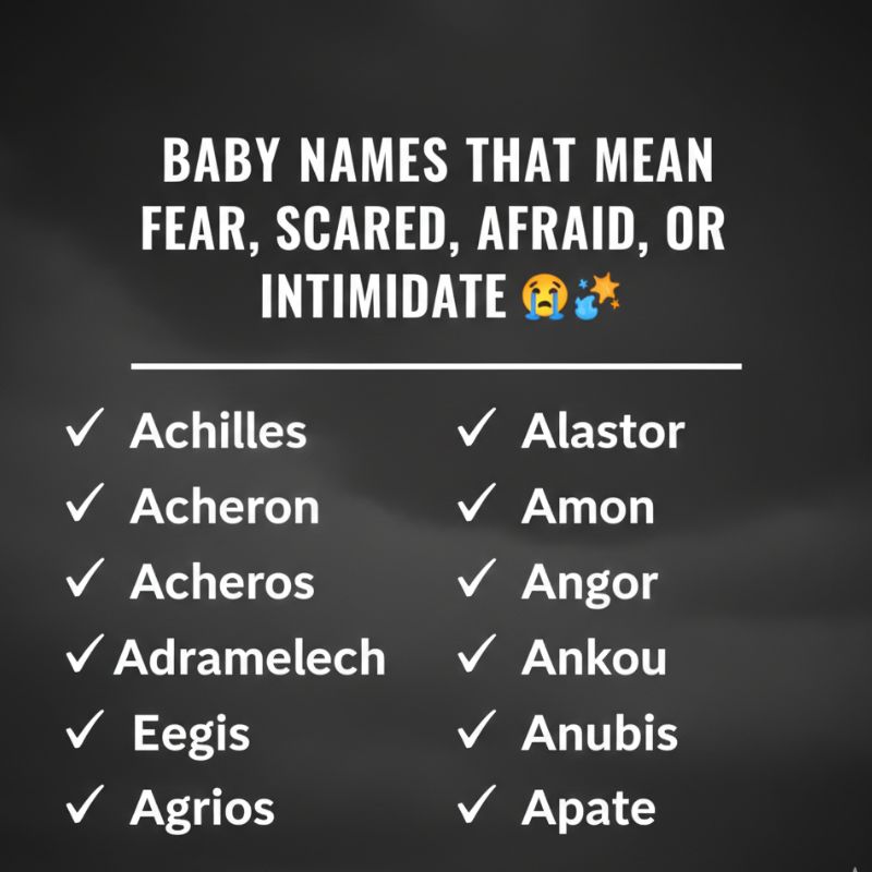 Powerful baby names that mean scared, afraid, or fearsome.