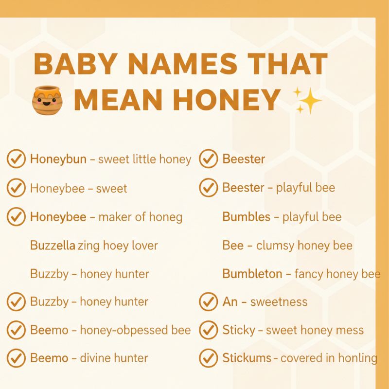 Heartwarming baby name ideas inspired by golden honey.