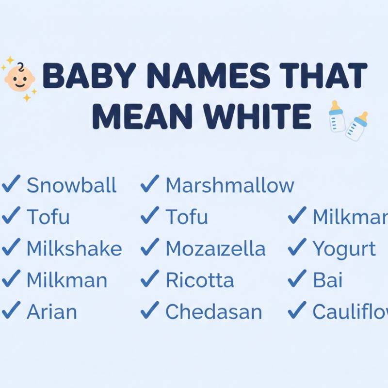 Names that symbolize whiteness, peace, and purity for newborn boys and girls.
