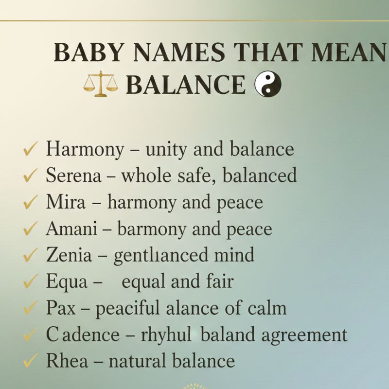 Baby name guide featuring peaceful, balanced, and meaningful names for newborns.