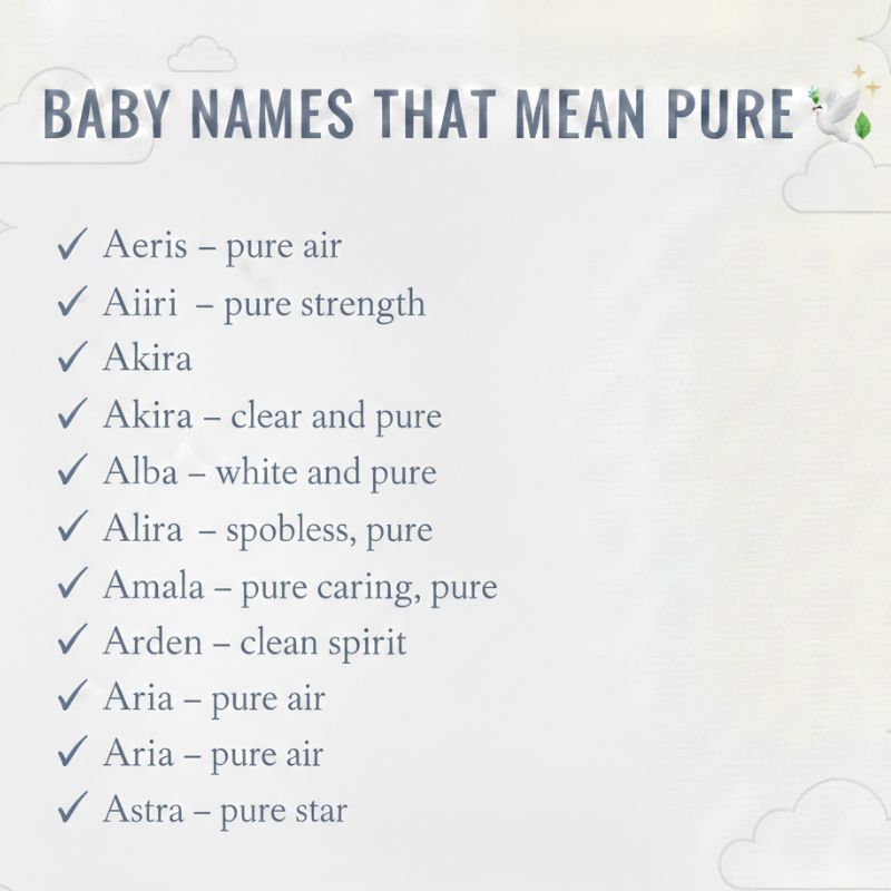 Meaningful baby names with pure origins for parents seeking something special.