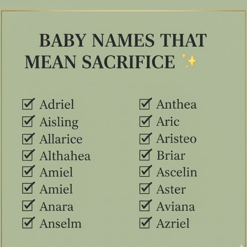 A collection of names for babies that represent sacrifice and noble values.